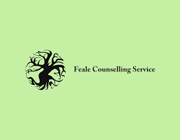 Feale Counselling logo black font color with a mint green background
